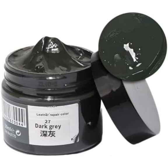 Leather Recoloring Balm, Leather Recoloring Cream, Leather Repair Filler, Leather Color Restorer, Leather Polish Cream for Leather Scratch Repair (27-Dark Gray)