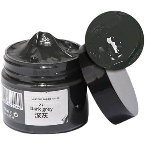 Leather Recoloring Balm, Leather Recoloring Cream, Leather Repair Filler, Leather Color Restorer, Leather Polish Cream for Leather Scratch Repair (27-Dark Gray)