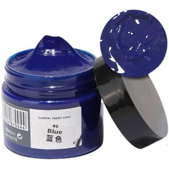 Leather Recoloring Balm, Leather Recoloring Cream, Leather Repair Filler, Leather Color Restorer, Leather Polish Cream for Leather Scratch Repair (46-Blue)