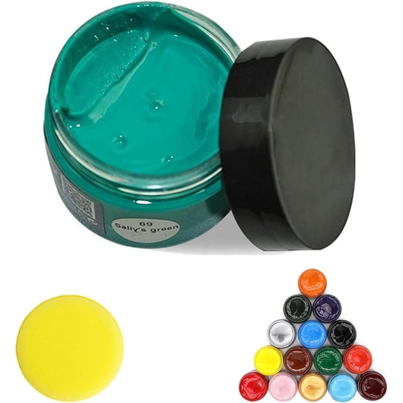 Leather Recoloring Balm, Leather Repair Cream, Leather Paint for Furniture, Leather Color Restorer, Leather Scratch Remover, Leather Restorer for Couches and Car Seats (Teal-Green)