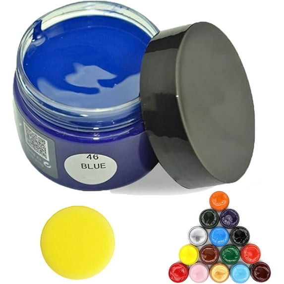 Leather Recoloring Balm, Leather Repair Cream, Leather Paint for Furniture, Leather Color Restorer, Leather Scratch Remover, Leather Restorer for Couches and Car Seats (Blue)