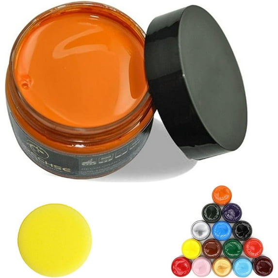 Leather Recoloring Balm, Leather Repair Cream, Leather Paint for Furniture, Leather Color Restorer, Leather Scratch Remover, Leather Restorer for Couches and Car Seats (Orange)