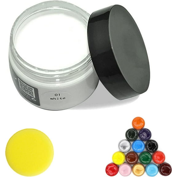 Leather Recoloring Balm, Leather Repair Cream, Leather Paint for Furniture, Leather Color Restorer, Leather Scratch Remover, Leather Restorer for Couches and Car Seats (White)