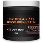 Leather Recoloring Balm - Leather & Vinyl Repair Balm for Furniture, Couches, Seats, Auto Interior & Accessories, Restores Faded, Worn, and Cracked Leather Surfaces Dark Brown
