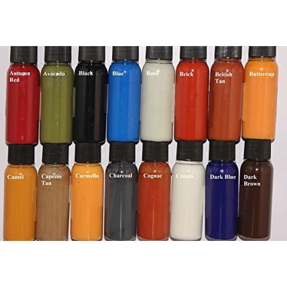 Leather Refinish an Aid to Color Restorer 1 Ounce Tester or Small Repair Bottle (Nightfall Brown) (Leather Repair) (Vinyl Repair)