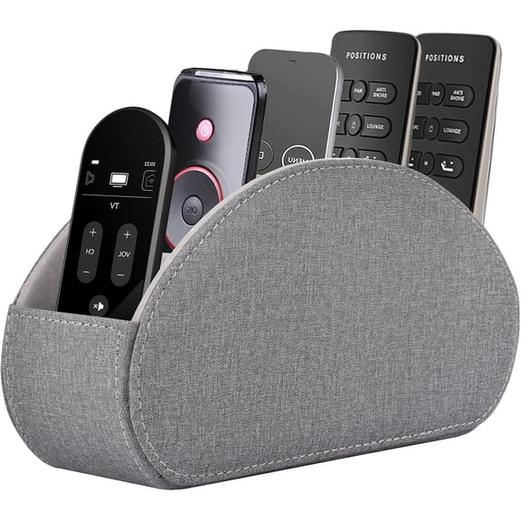 Leather Remote Control Holder with Compartments TV Remote Caddy Storage Box/Tray,Desktop Organizer Store Controller,Glasses,Brush,Media Player,Pen,Space Saver for Bedside Table/Office Desk