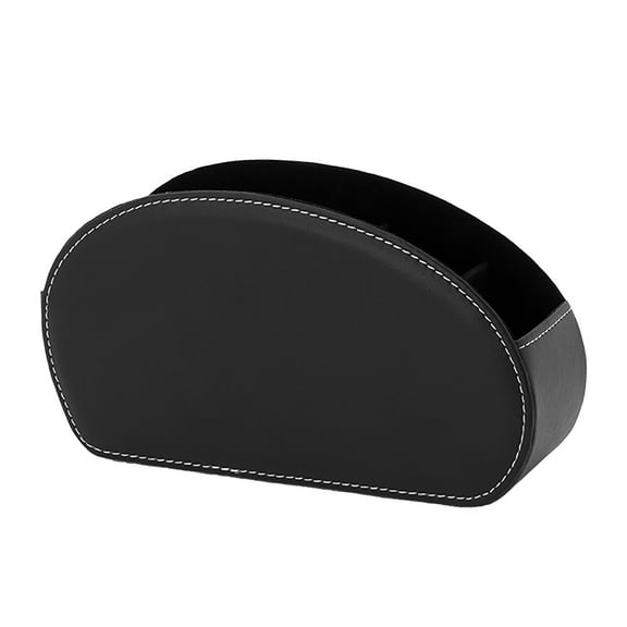 Leather Remote Control Holder, Desktop Storage Box with 5 Compartments, Desktop Organizer Store Controller,Glasses,Brush,Media Player,Pen,Space Saver for Bedside Table/Office Desk