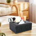 thumbnail image 1 of Leather Remote Control Holder and Tissue Box Organizer Storage Caddy for Living Room Bedside Table, 1 of 6