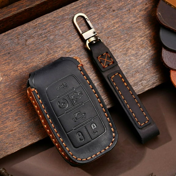 Leather Remote Key Fob Cover Case For Dodge RAM 1500 2500 3500 2019 2020 2021