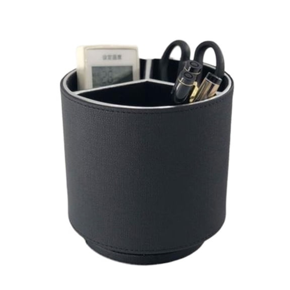 Leather Remote Organizer Countertop, 3 Slot Mail Letter Sorter Dispenser Stand TV Remote Media Bedside Caddy Desk Accessories Storage Box for Phone, Eyeglasses, File, Pens