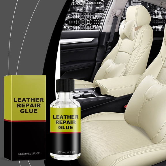 Leather Repair Adhesive 30ml Car Seat Leather Glue Instant Repair Kit Fabric Vinyl Fix Crack Tear Restore Strong Bonding, Perfect for Furniture Car Seats Shoes Leather Repair DIY Use