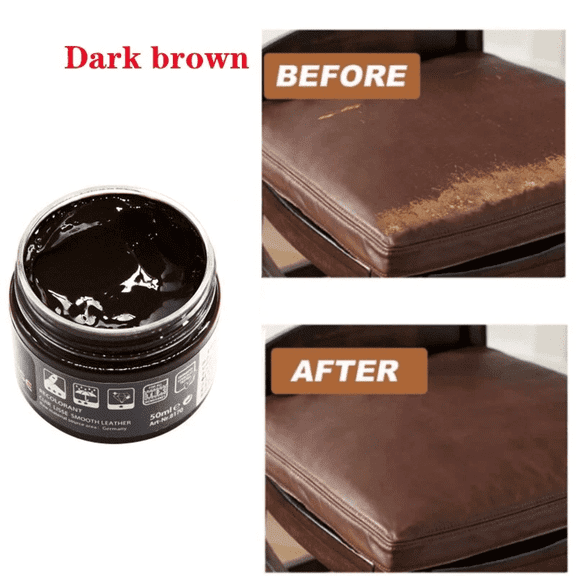Leather Repair Filler Cream Kit for Scratches and Scuffs, Dark Brown