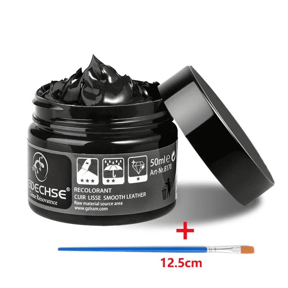 Leather Repair Filler Cream for Scratches, Holes, and Scuffs, 50g, Black