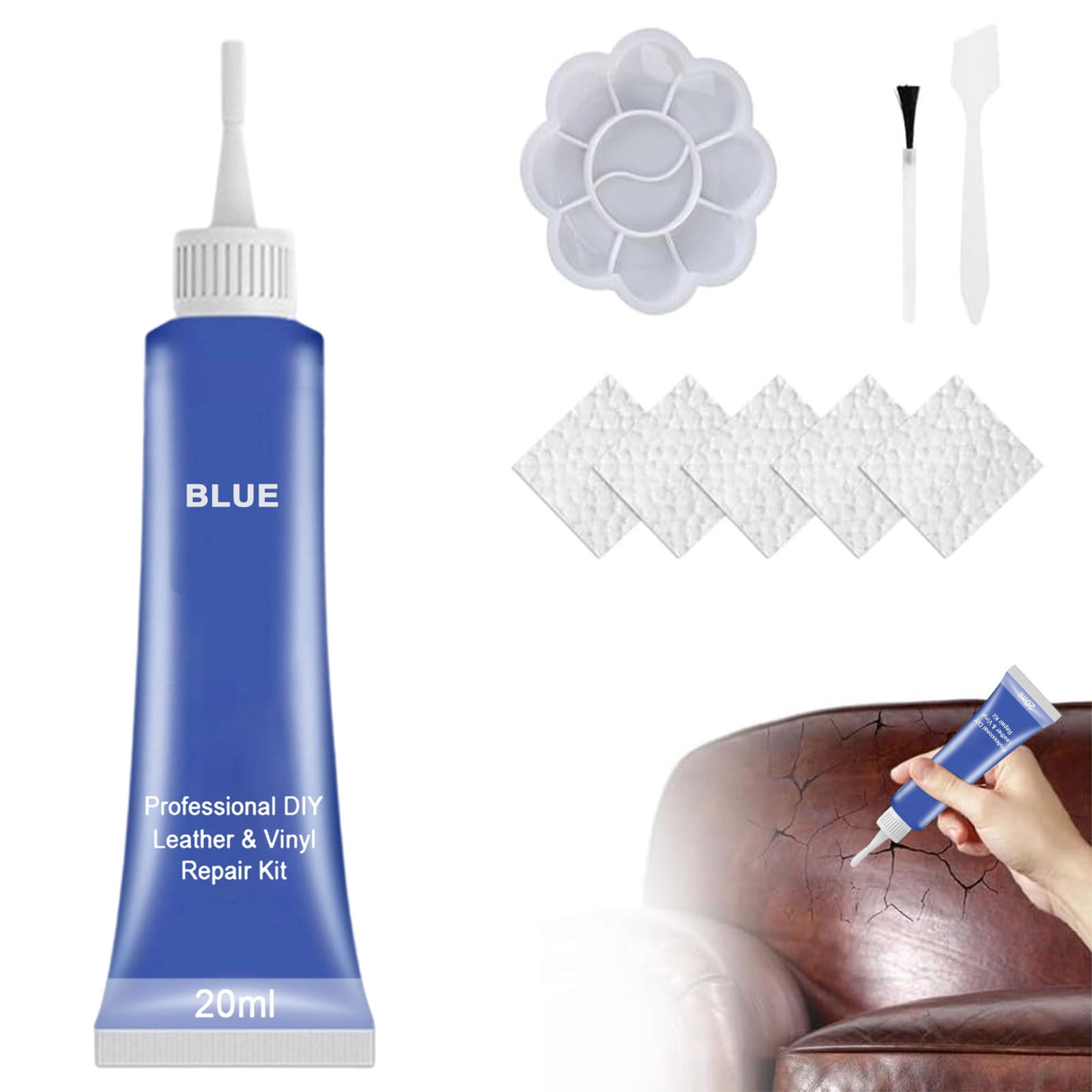 Leather Repair Kit - 20ml Filler Cream for Car Seats, Sofas, Shoes ...