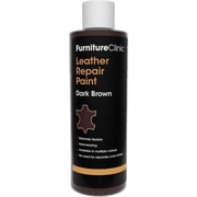 Furniture Clinic Leather Repair Paint | 2-in-1 Seal and Color | Quick and Easy Leather Repair Kit for Furniture Dark Brown, 250ml / 8.5oz