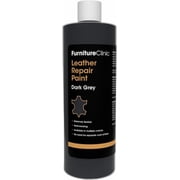 Furniture Clinic Leather Repair Paint | 2-in-1 Seal and Color | Use on Scratches, Tears, and Holes in Car Seats, Furniture | Quick and Easy Leather Repair Kit for Furniture Dark Grey, 500ml / 17oz