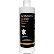 Furniture Clinic Leather Repair Paint | 2-in-1 Seal and Color | Use on Scratches, Tears, and Holes in Car Seats, Furniture | Quick and Easy Leather Repair Kit for Furniture White, 500ml / 17oz