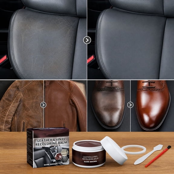 Leather Repair Paste, Fills Scratches & Scuffs, 50g Multi Purpose Leather Recoloring Balm with Tools Leather, Leather Recolouring Balm Restores Texture