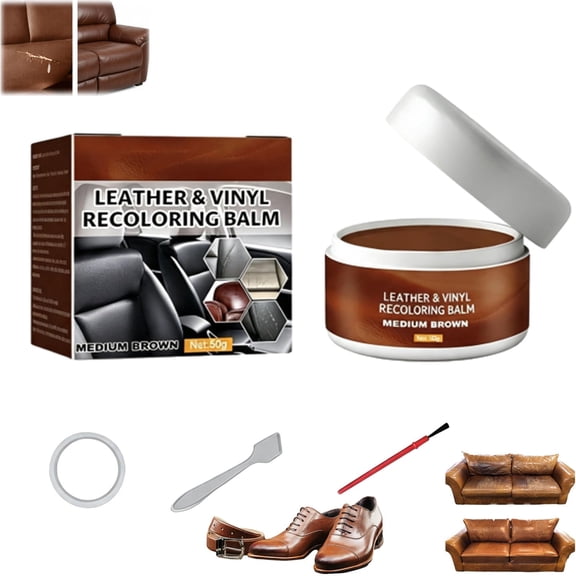 Leather Repair Paste Leather Repair Cream, Fills Scratches & Scuffs, Restores Texture, Dual Action Nourishing and Protective for Sofas, Car Seats, Bags, Shoes, Easy to Use