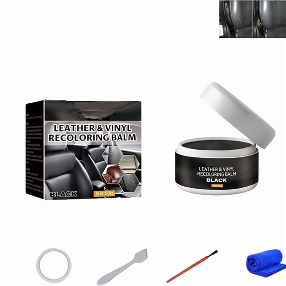 Leather Repair Paste,Leather & Vinyl Recoloring Balm,Leather Furniture Conditioner,Car Interior Repair Paste for Black Plastic & Leather, Scratch (Black)
