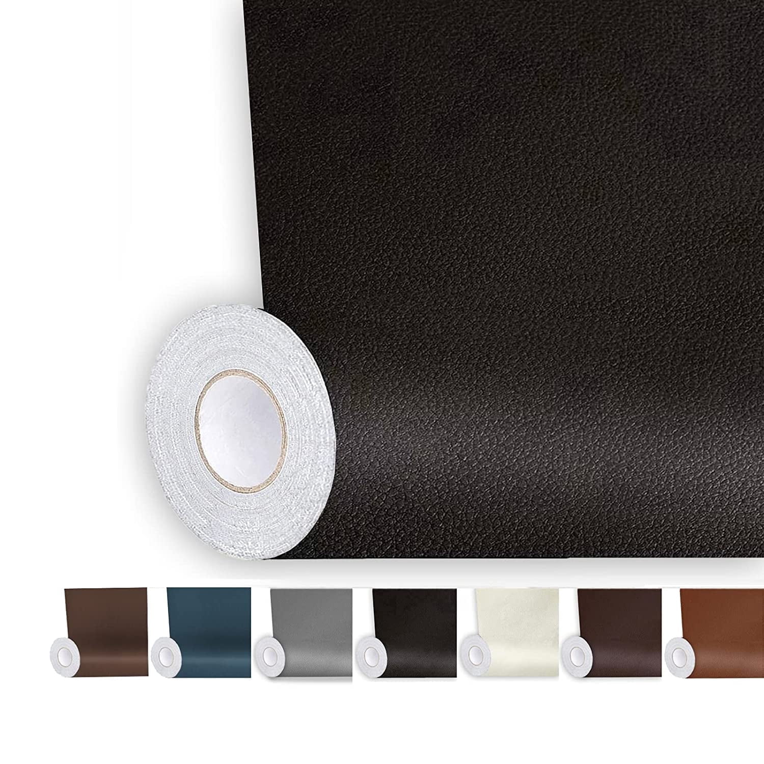 Leather Repair Patch, 16X119 inch Self Adhesive Leather Repair Waterproof,DIY Large Leather Repair Tape for Couches, Furniture, Car Seats, Cabinets, Wall, Handbags (16X98 inch, Dark Brown)