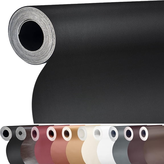 Leather Repair Patch 17X79 inch Large Self-Adhesive Leather Repair Tape Kit, Reupholster Leather Patches for Furniture Couch Chairs Car Seat (Black, 17x79 inch)