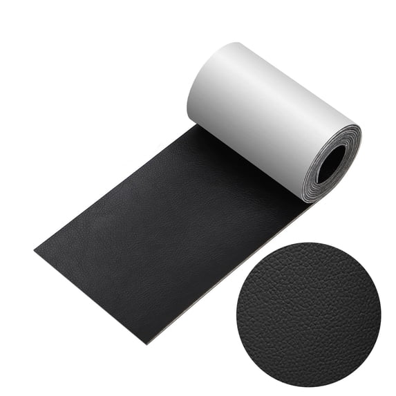 Leather Repair Patch, 4 × 63 inches Self Adhesive Leather Repair Tape Kit for Furniture, Couch, Sofa, Office, Car Seats, Car Interior,Vinyl Repair Kit (Black-Fine Grain)