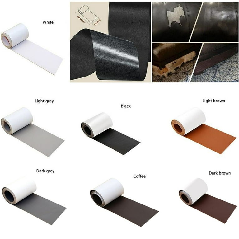  Leather Repair Patch Black 17.3 x 117 Inch Self Adhesive Leather  Repair Kit for Couch Car Seat Furniture Sofa Chair, Faux Leather Fabric  Roll Leather Furniture Repair Kit : Arts, Crafts
