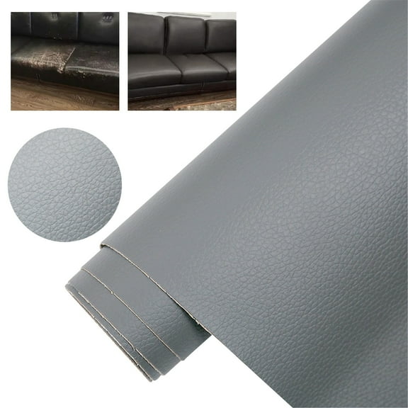 Leather Repair Patch Tape Kit, Self Adhesive Leather Repair for Furniture, Couch, Sofa, Car Seats,Office Chair,Vinyl Repair Kit 7.8*61.8 Inch,Grey