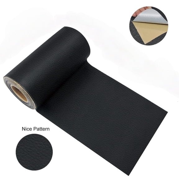 Leather Repair Patch Tape Kit,Self Adhesive Leather Repair for Furniture, Leather Goods,Couch, Sofa, Car Seats,Office Chair (4 x 63 Inches - Black)