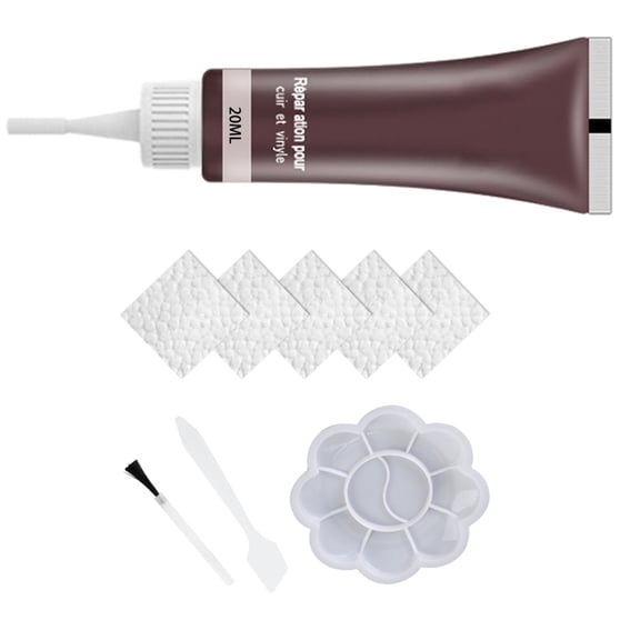 Leather Repair Set with Accessories Repair Kit Coloured Cream Gel