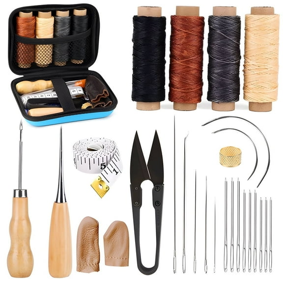 Kabuer Leather Repair Sewing Kit with Tools for DIY Craft and Adults, Stitching, Upholstery, and More