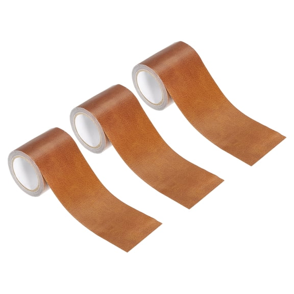 Leather Repair Tape 2.2"X15', 3 Pack Self Adhesive Realistic Leather Textured Patch, Yellow