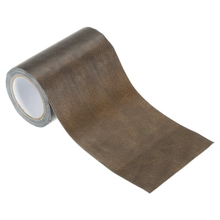 Leather Repair Tape 4"X15', Self Adhesive Realistic Leather Textured Patch, Dark Brown