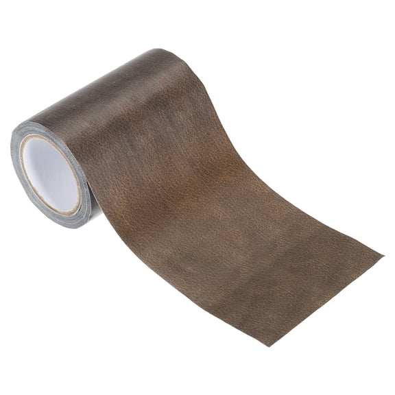 Leather Repair Tape 4"X15', Self Adhesive Realistic Leather Textured Patch, Dark Brown