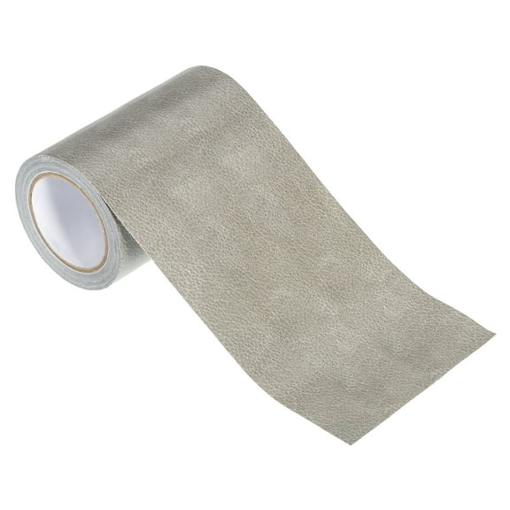 Leather Repair Tape 4"X15', Self Adhesive Realistic Leather Textured Patch, Grey