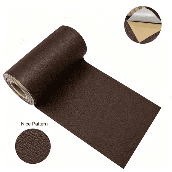 Leather Repair Tape,Brown Self Adhesive Leather Repair PatchLeather Repair Kit for Furniture,Sofas, Driver Seats,DIY (4 x 63 Inches)