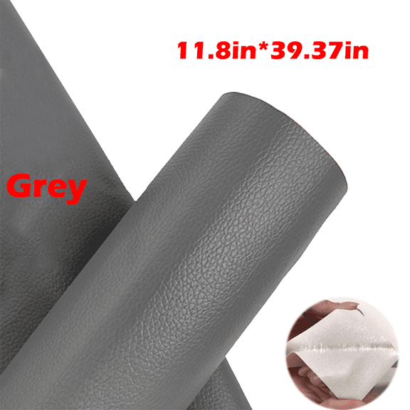 Leather Repair Tape Patch Leather Adhesive for Sofas, Car Seats, Handbags, Jackets,First Aid Patch 11"X39"(Grey)