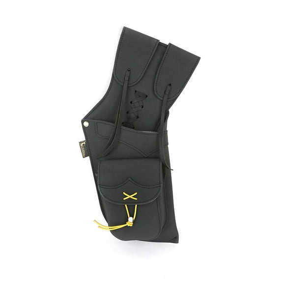 Leather Reverse Archery Quiver Holds 24 Arrows, Adjustable Strap Hunting Quiver for Target Shooting, Back & Hip Carry