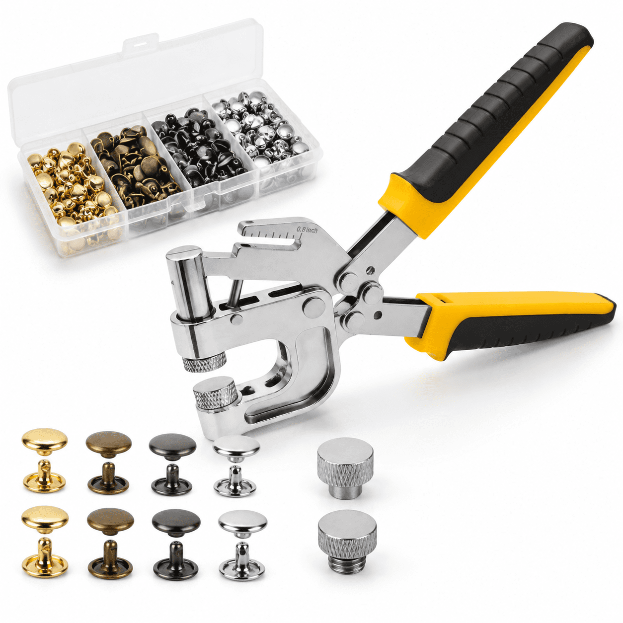 Tinner Rivet Tool Leather Rivets Press Tool Kit - 160 Sets Double Cap Withtallation ...