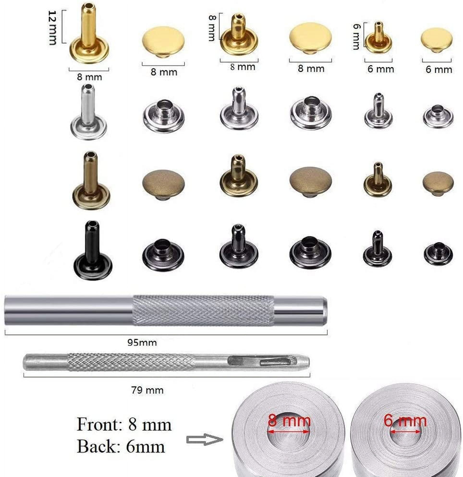 Leather Rivets Kit Double Cap Rivet Tubular 6/8mm Metal Cutting Tools Studs  Set With Fixing Tools For DIY Leather Craft Clothes From Household_artist,  $9.05