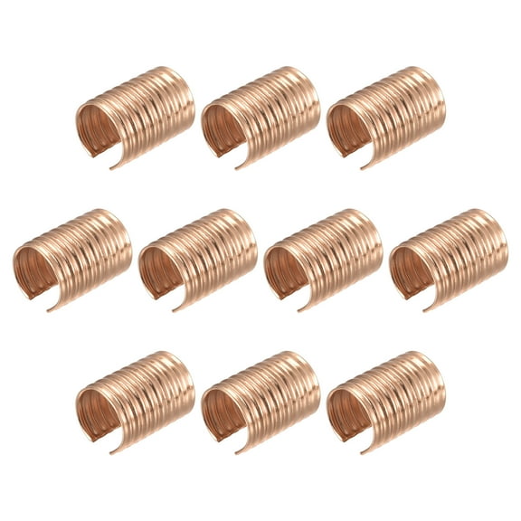 Leather Rope Crimp Clips, 9x13mm Cylindrical Cord End, Light Golden, 100Pack