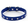 thumbnail image 1 of Leather Safety Rivet Cat Collars | Hand Stretch Take | Light And Strong-Blue&S, 1 of 5