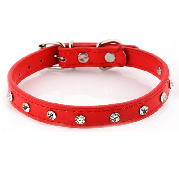 Leather Safety Rivet Cat Collars | Hand Stretch Take | Light And Strong-Red&S