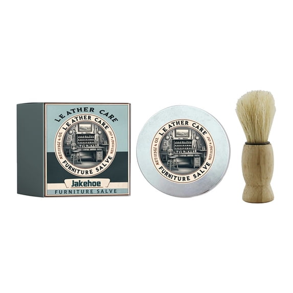 Leather Salve for Furniture, Universal Leather Conditioner and Protector, Restorative Leather Treatment with Brush, Safe Natural Ingredients for All Leather Types