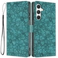 thumbnail image 1 of Leather For Samsung Galaxy A56 5G Case Cherry Blossom Embossed Flip Wallet Leather Case with Card Holder Magnetic Closure Shockproof Kickstand Protective Phone Cases Cover,Green,For Galaxy A56 5G, 1 of 8