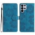 thumbnail image 1 of Leather For Samsung Galaxy S21 Ultra 5G Case Flower Embossed 3-card  Flip Wallet Leather Case with Card Holder Magnetic Closure ,Detachable Wrist Strap,Shockproof Phone Cases Cover,Blue, 1 of 9