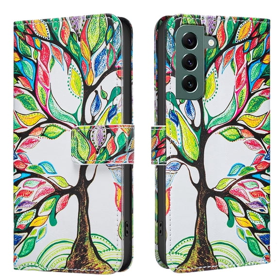 Leather For Samsung Galaxy S25 5G 6.2-inch Wallet Case Butterflys&Flowers, With Card Holder,Wristband,Magnetic Clasp Kickstand Folio Cover,Color-7,For Galaxy S25 5G