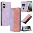 thumbnail image 1 of Leather For Samsung Galaxy S25 Edge 5G 6.7-inch Case , RFID Blocking,Flip Color blocking Wallet Leather Case With Card Holder Magnetic Closure Shockproof Kickstand Protective Phone Cases Cover,Pink, 1 of 7