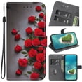 thumbnail image 1 of Leather For Samsung Galaxy S26+ 5G Wallet Case Crystal Material Painted Animal&Flowers&Hearts Pattern, Wallet For Women Men Card Holder Magnetic Clasp Kickstand Folio Case With Hand Strap,Color-30, 1 of 8